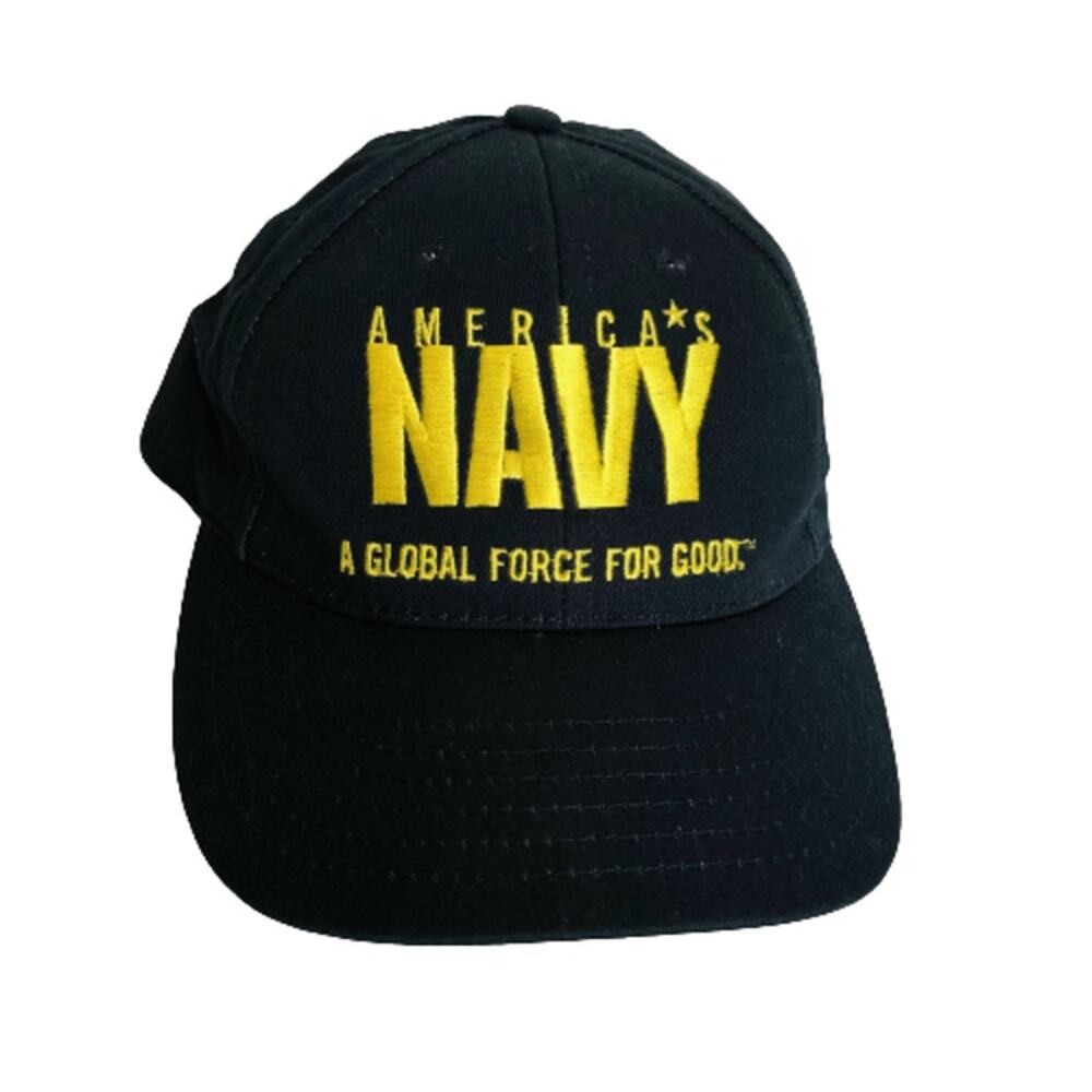 America’s Navy Hat Ball Cap A Global Force For Good Made USA Navy Yellow